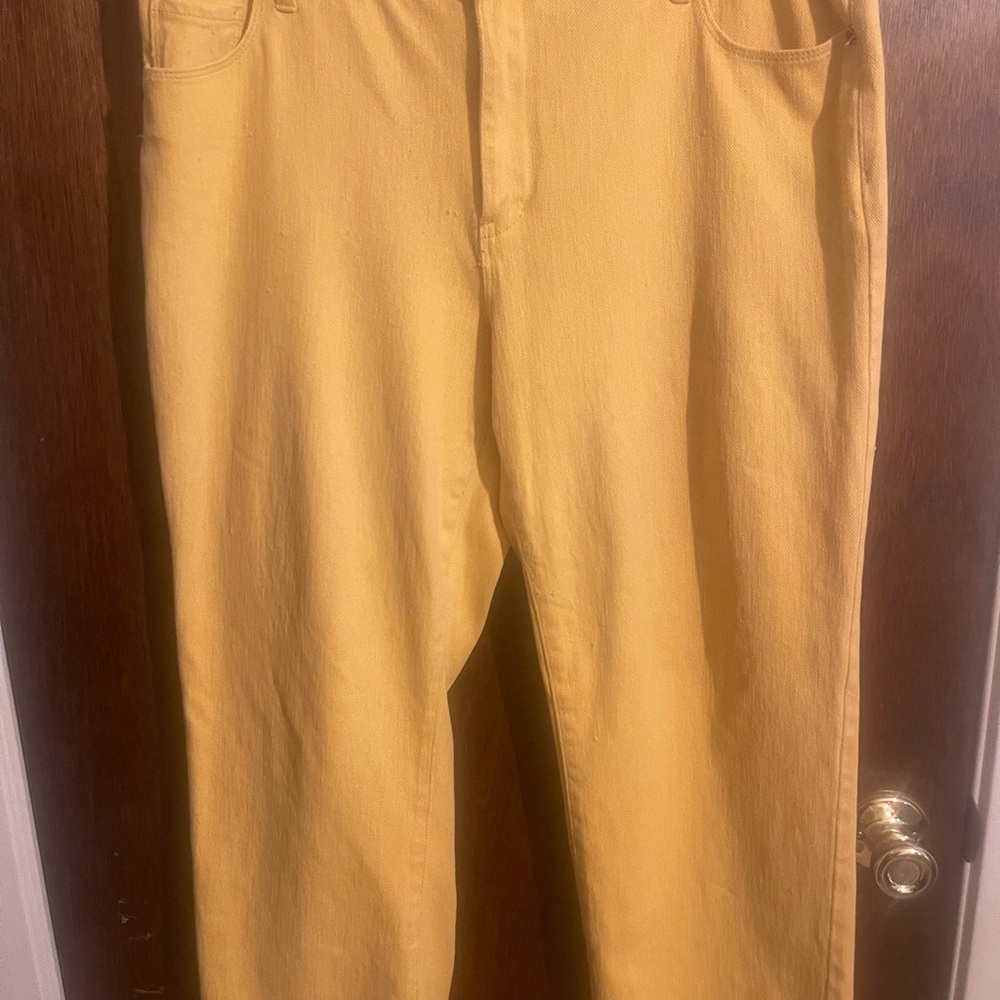 Coldwater Creek Straight Leg Jeans in Mustard Yellow